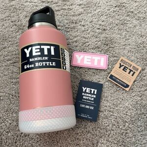 Yeti Rambler 64 OZ Bottle Sandstone Pink Chug Cap Half Gallon Limited Edition